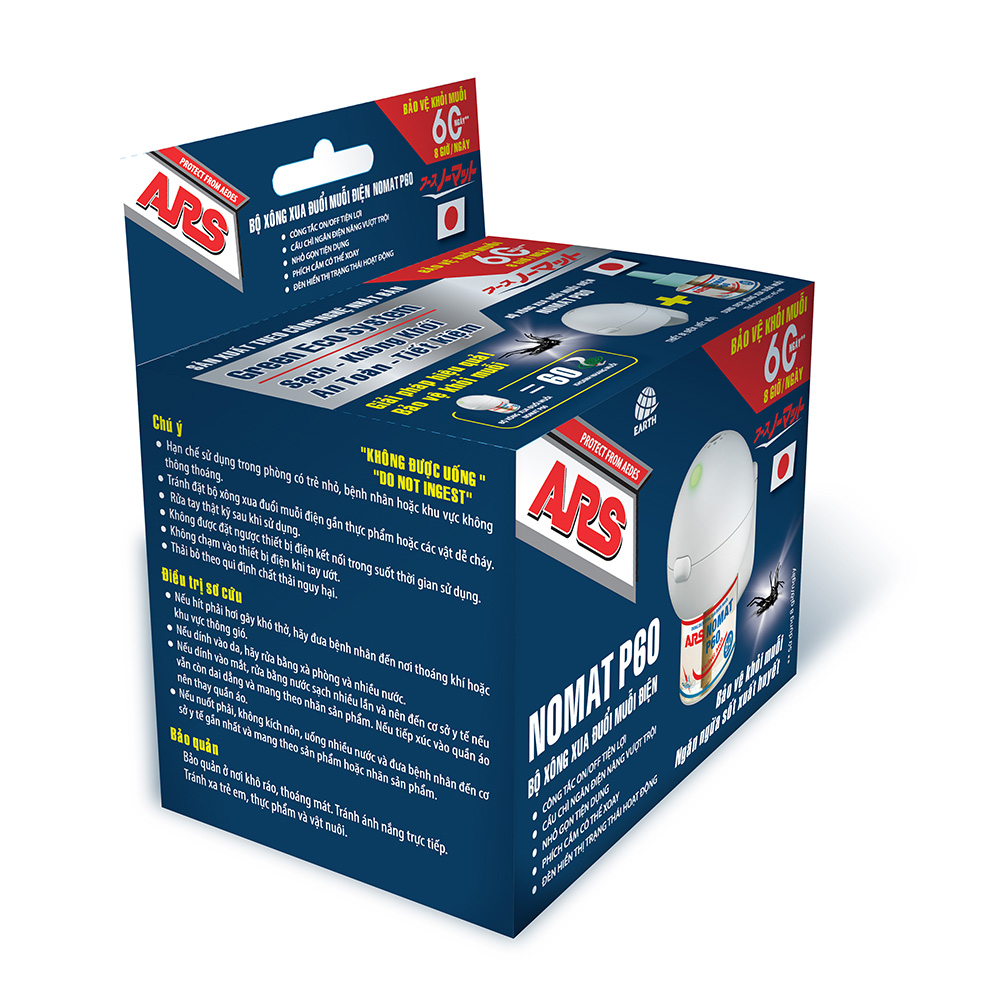 Bộ dung dịch máy xông xua đuổi muỗi điện ARS Nomat P60