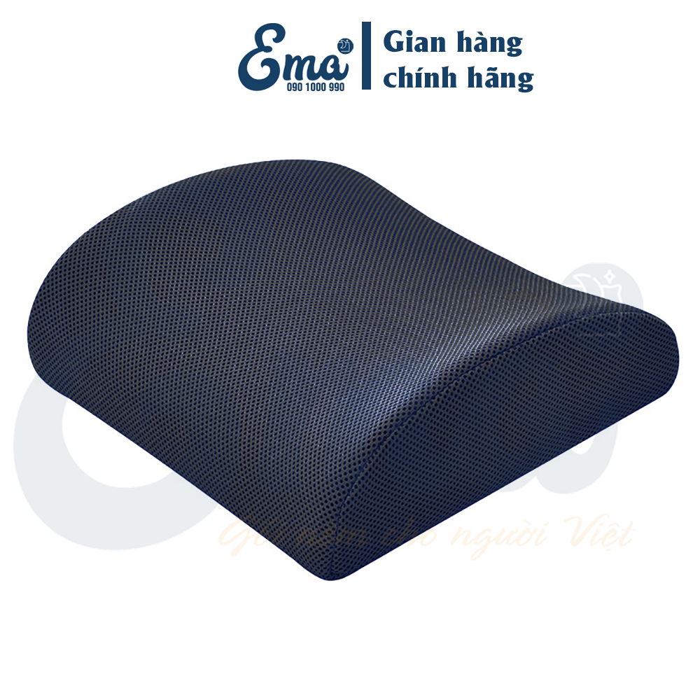 Đệm tựa lưng ghế văn phòng, ô tô cao su non Ema - Vỏ gối 4D tổ ong siêu thoáng - Hàng nhập khẩu