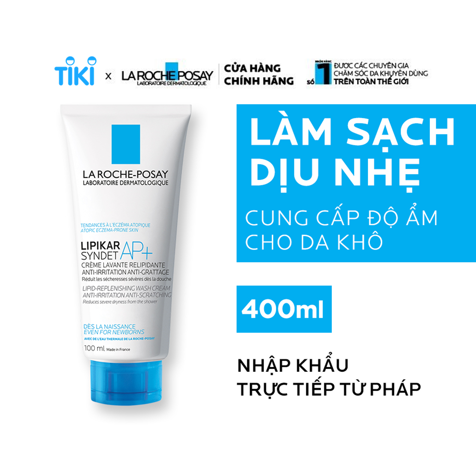 Sữa Rửa Mặt Và Tắm Cho Da Khô, Da Nhạy Cảm, Mẫn Ngứa La Roche-Posay Lipikar Syndet AP+ Cream 200ml