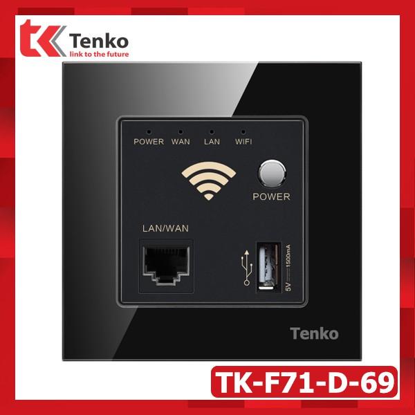 Bộ Thu Phát WIFI Âm Tường Tốc Độ 300Mbps - Mặt Kính Cường Lực Chính Hãng Tenko TK-F71-D-69 Full màu