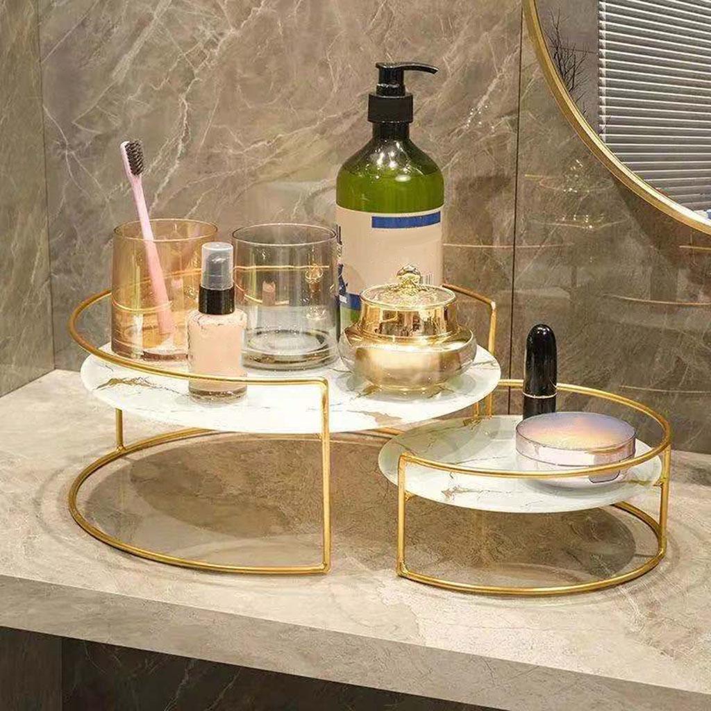 Bathroom Cosmetic Organiser Countertop, Tray Shelf for Cosmetic Skincare, Luxury