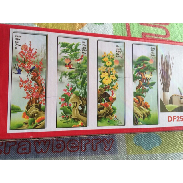 Tranh đính đá TỨ QUÝ - chưa đính