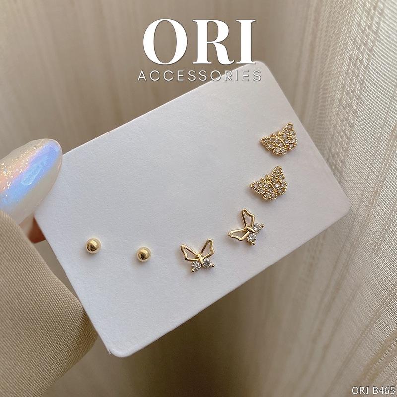 Set 3 Bông tai nữ nhiều kiểu độc đáo xinh xắn ORI ACCESSORIES SB01