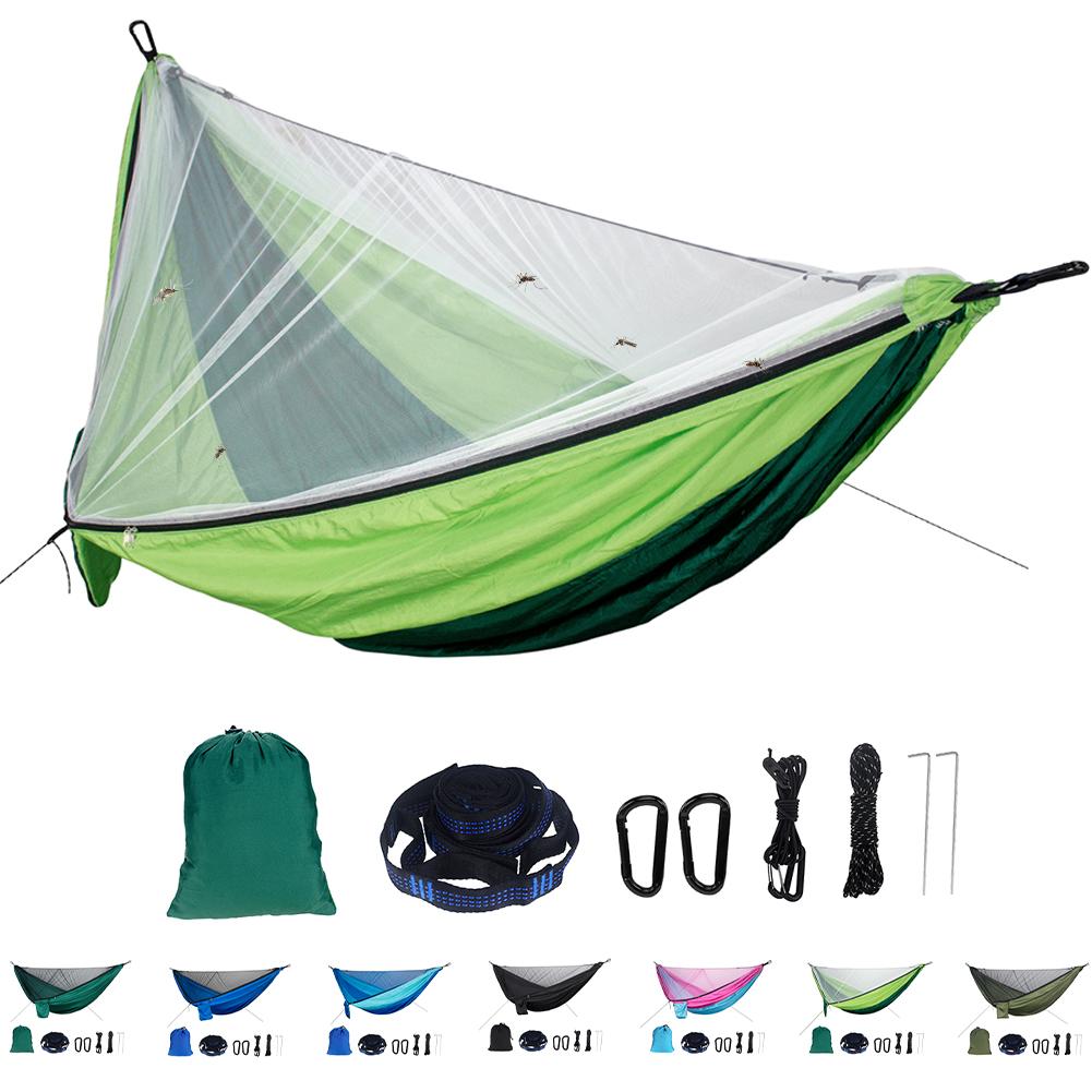 Cắm Trại Võng Với Đèn Bắt Muỗi Dù Chất Liệu Nylon Di Động Ngoài Trời Trong Nhà Võng Đầm Ngủ Võng Cắm Trại Thứ