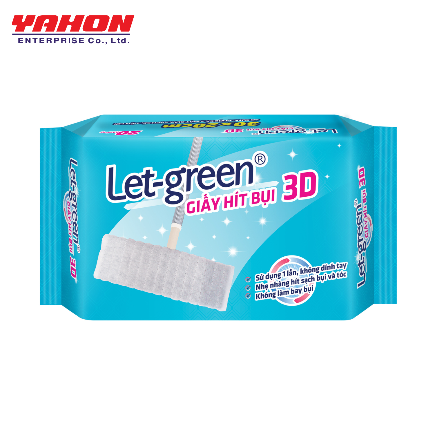 Bộ Cây Lau Nhà Đa Năng LET-GREEN (Cây Lau + Khăn Lau Sàn + Vải Hít Bụi + 2 Bao Giấy Vệ Sinh) - Kháng Khuẩn Đuổi Kiến Phòng Mạt