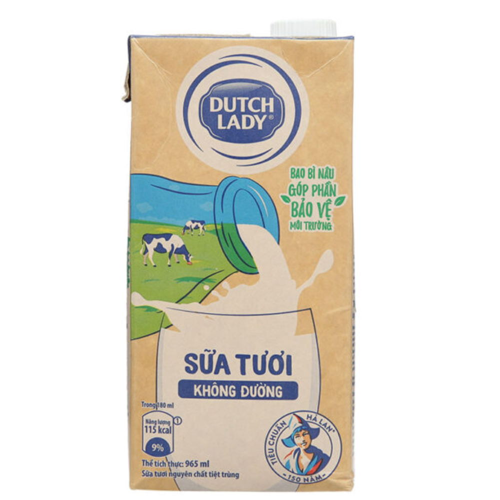 Thùng 12 Hộp Sữa Tươi Tiệt Trùng Dutch Lady Cô Gái Hà Lan Có Đường