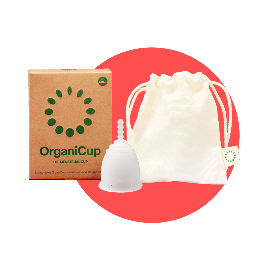 Cốc nguyệt san OrganiCup Đan Mạch - Size Mini - 100% silicone cấp Y tế - Chứng nhận FDA, Allergy, Vegan - không chất tạo màu, mùi.