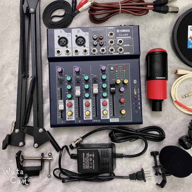 Bộ combo thu âm livestream Takstar PC K320 chính hãng và suondcard mixer f4 yamaha blutooth full phụ kiện