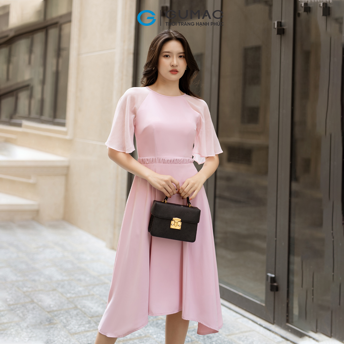 Đầm tay raglan eo kiểu GUMAC DD04069