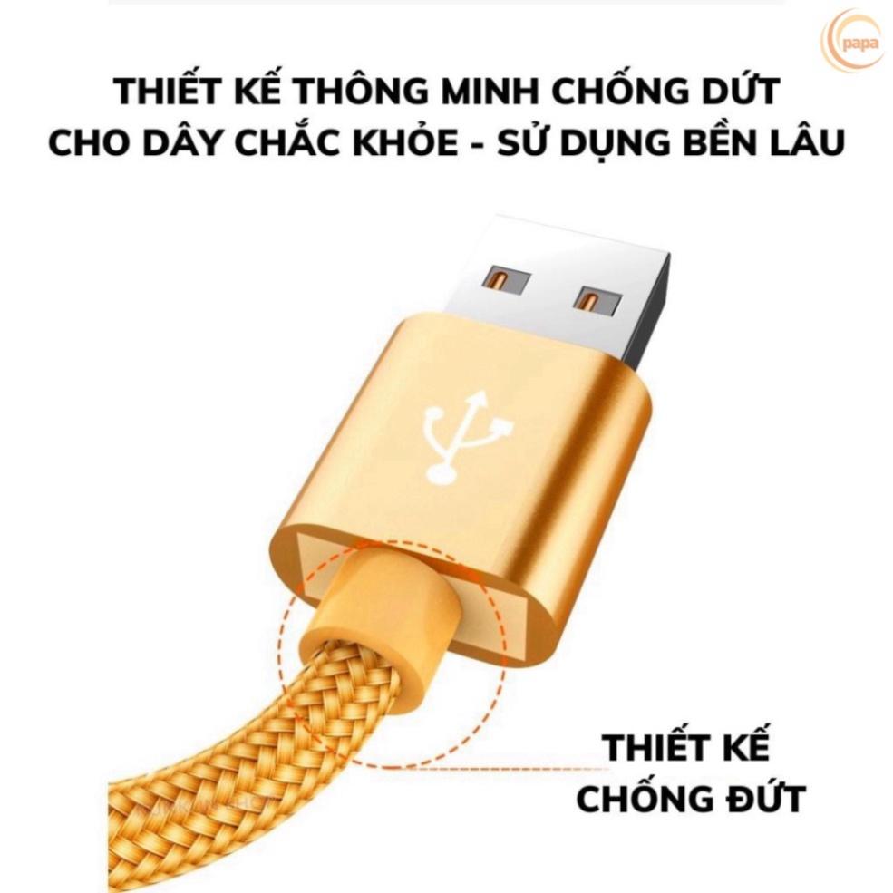 Dây sạc cổng Micro USB thiết kế dây bện dù dài 1 mét và 3 mét cho điện thoại androi