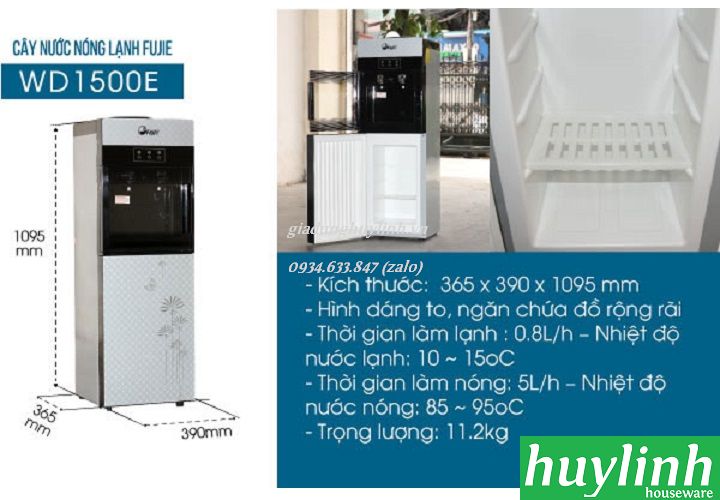 Cây nước nóng lạnh FujiE WD1500E - Làm lạnh bằng chip - Hàng chính hãng