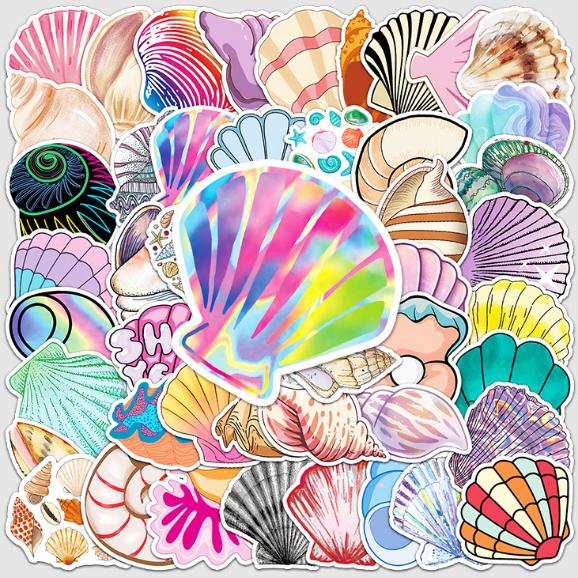 Sticker VỎ SÒ hoạt hình cute trang trí mũ bảo hiểm,guitar,ukulele,điện thoại,sổ tay,laptop-mẫu S115
