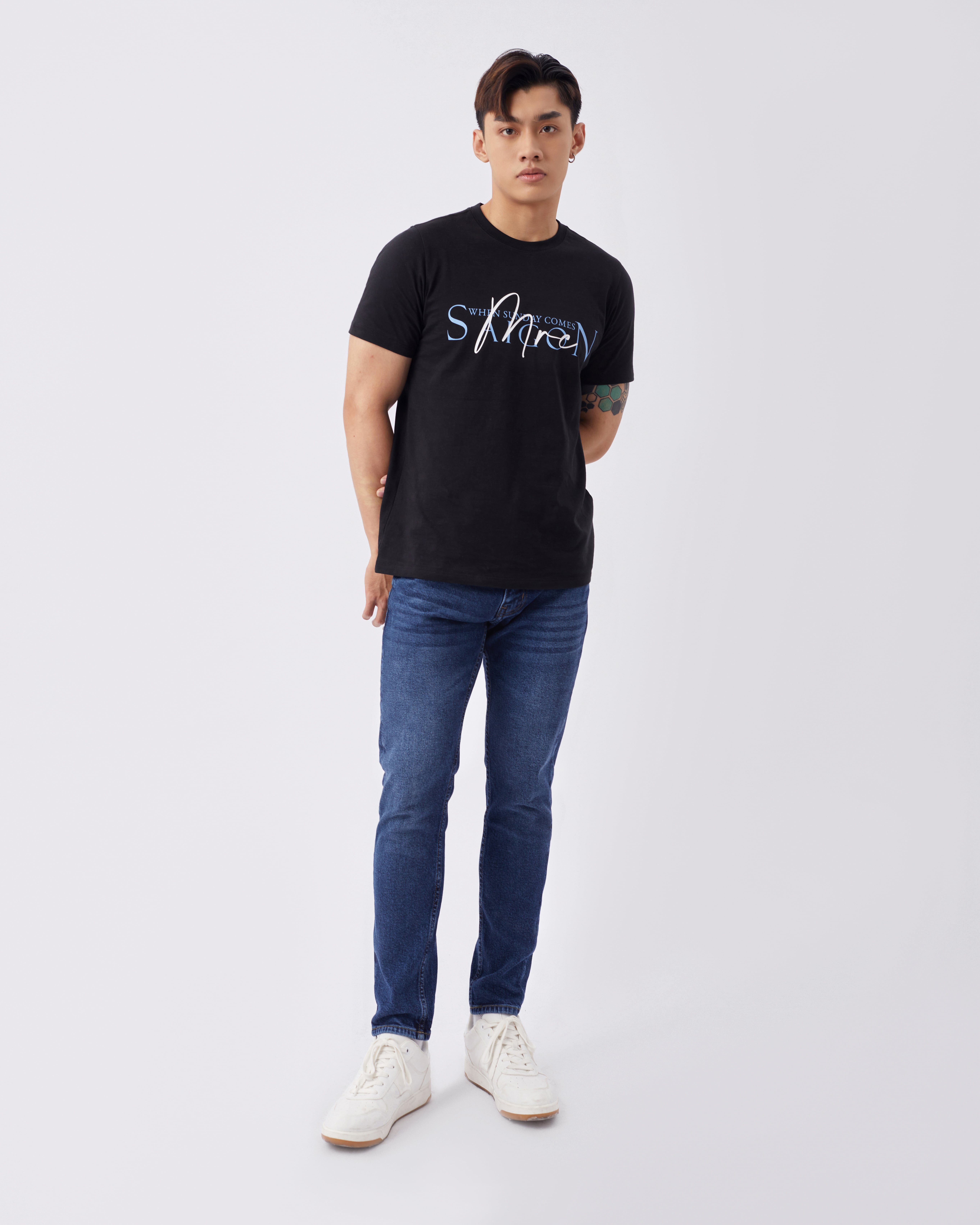 Quần jean nam xanh cao cấp MENFIT 0341 chất denim co giãn nhẹ 2 chiều, chuẩn form, thời trang