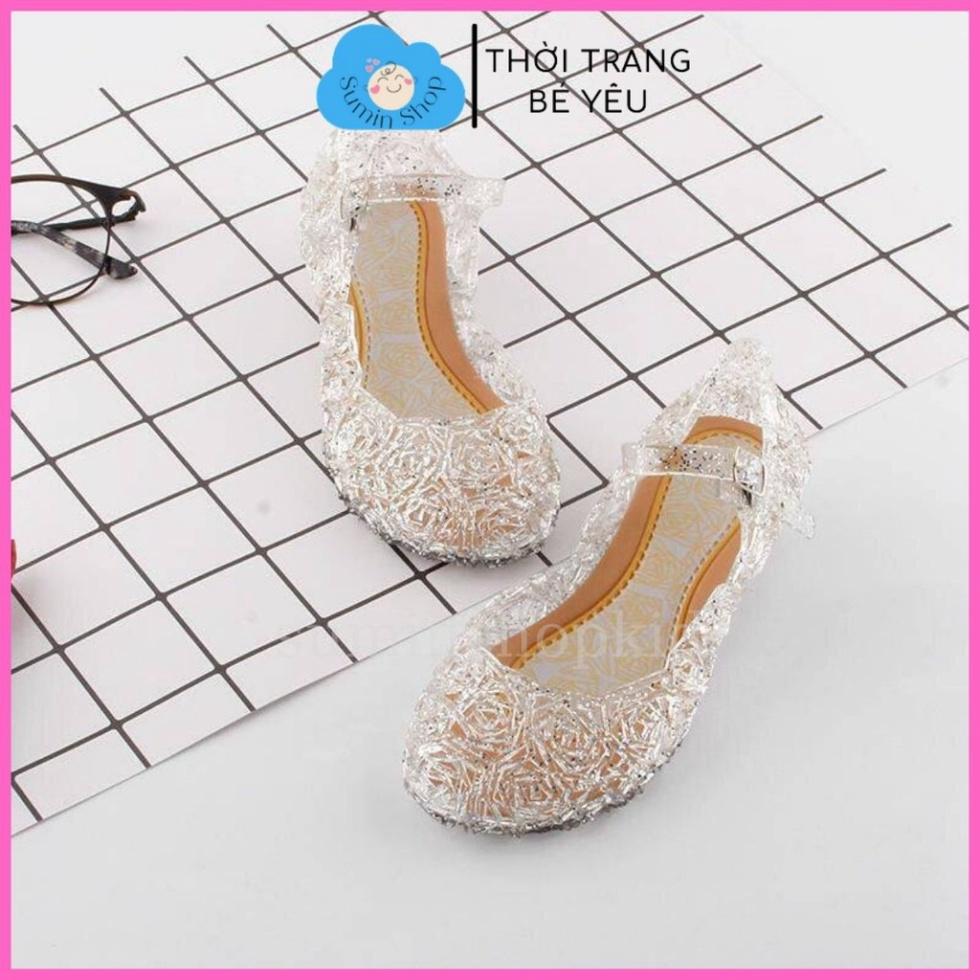 Cho Bé Giày sandal cho bé gái họa tiết pha lê trong suốt phong cách giày công chúa Elsa cho bé gái SUMIN KIDS