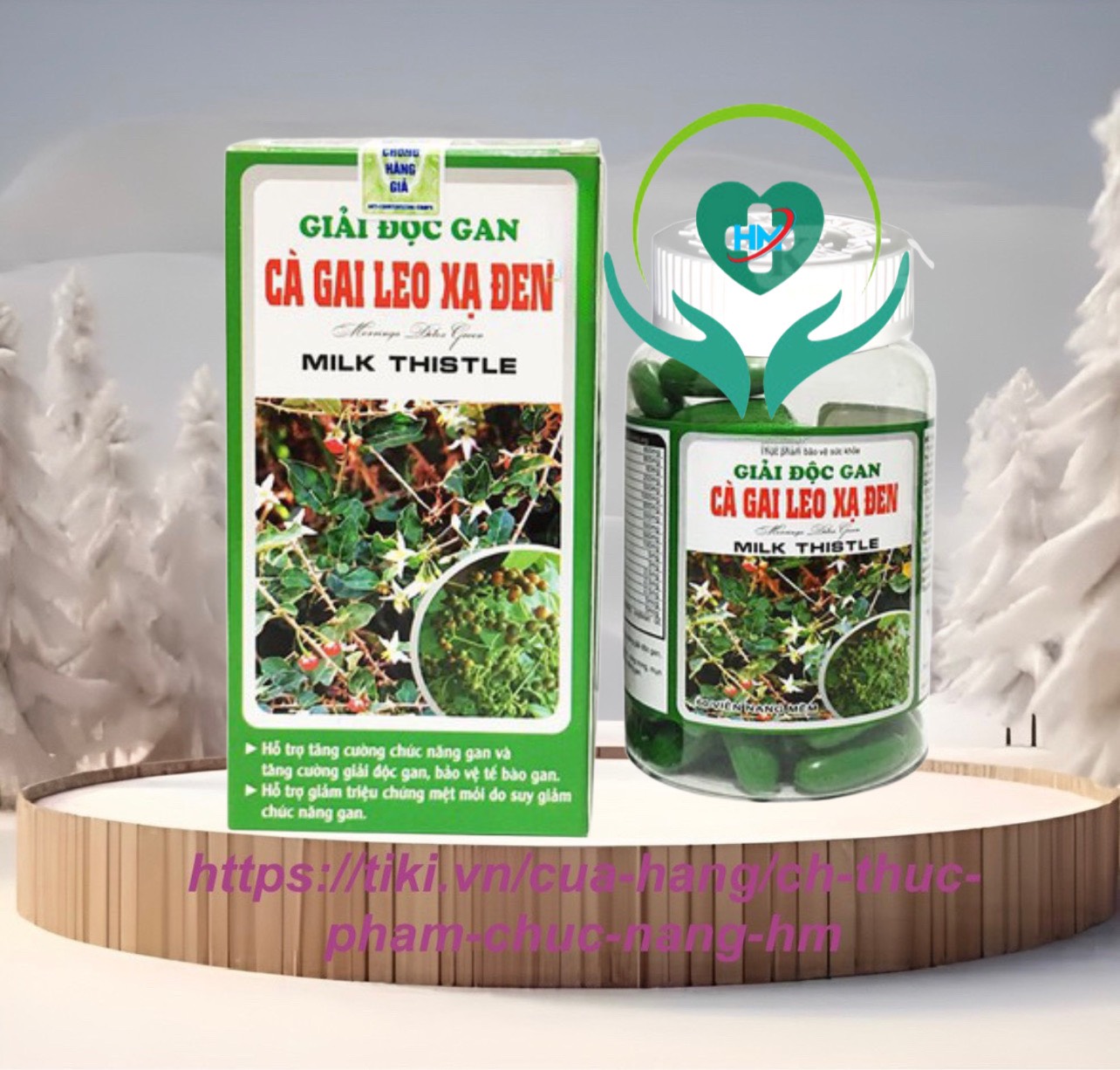 GIẢI ĐỘC GAN CÀ GAI LEO - XẠ ĐEN Milk Thistle 60 Viên - Giúp bổ gan, bảo vệ tế bào gan, giải độc gan, Vinaphar