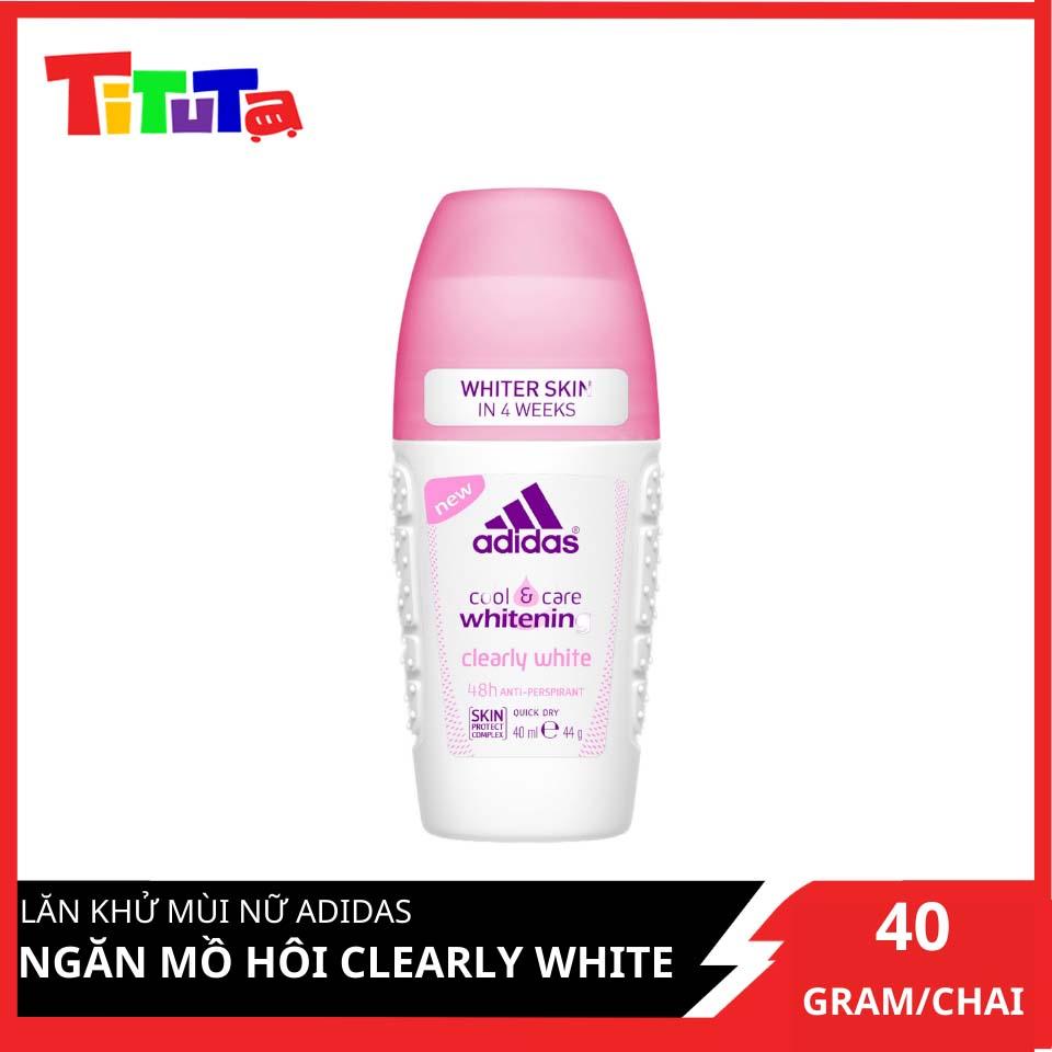 Lăn Khử Mùi Nữ Ngăn Mồ Hôi Adidas Clearly White 40ml