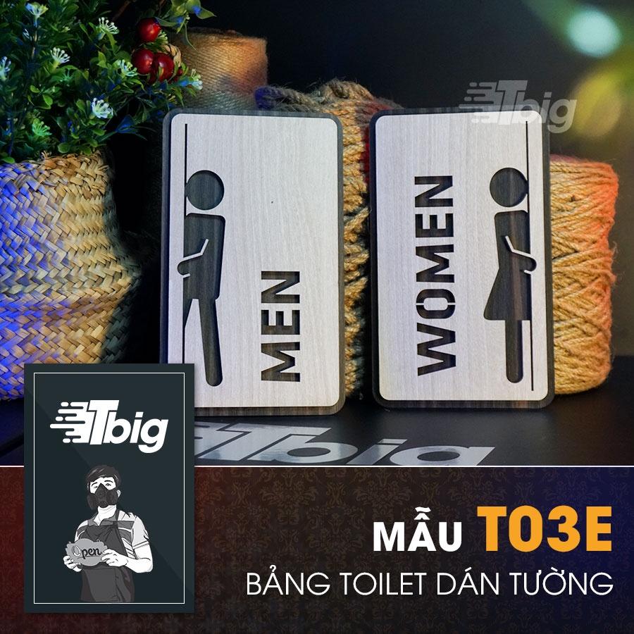 Biển toilet gỗ dán cửa nhà vệ sinh - mẫu thiết kế đẹp, sang trọng