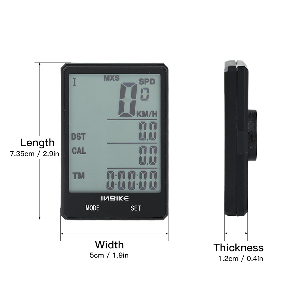 Máy đo tốc độ xe đạp không dây 2,8 inch Màn hình LCD không thấm nước
