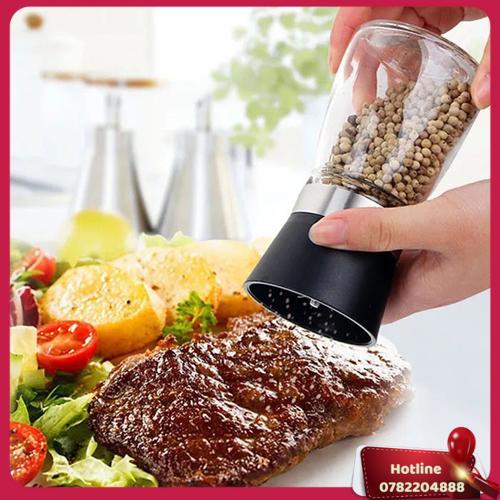 Cối Xay Tiêu Kiêm Đựng Tiêu Đa Năng Bằng Thủy Tinh Có Tay Cầm Vặn Tiện Lợi - Miễn Phí Vận Chuyển