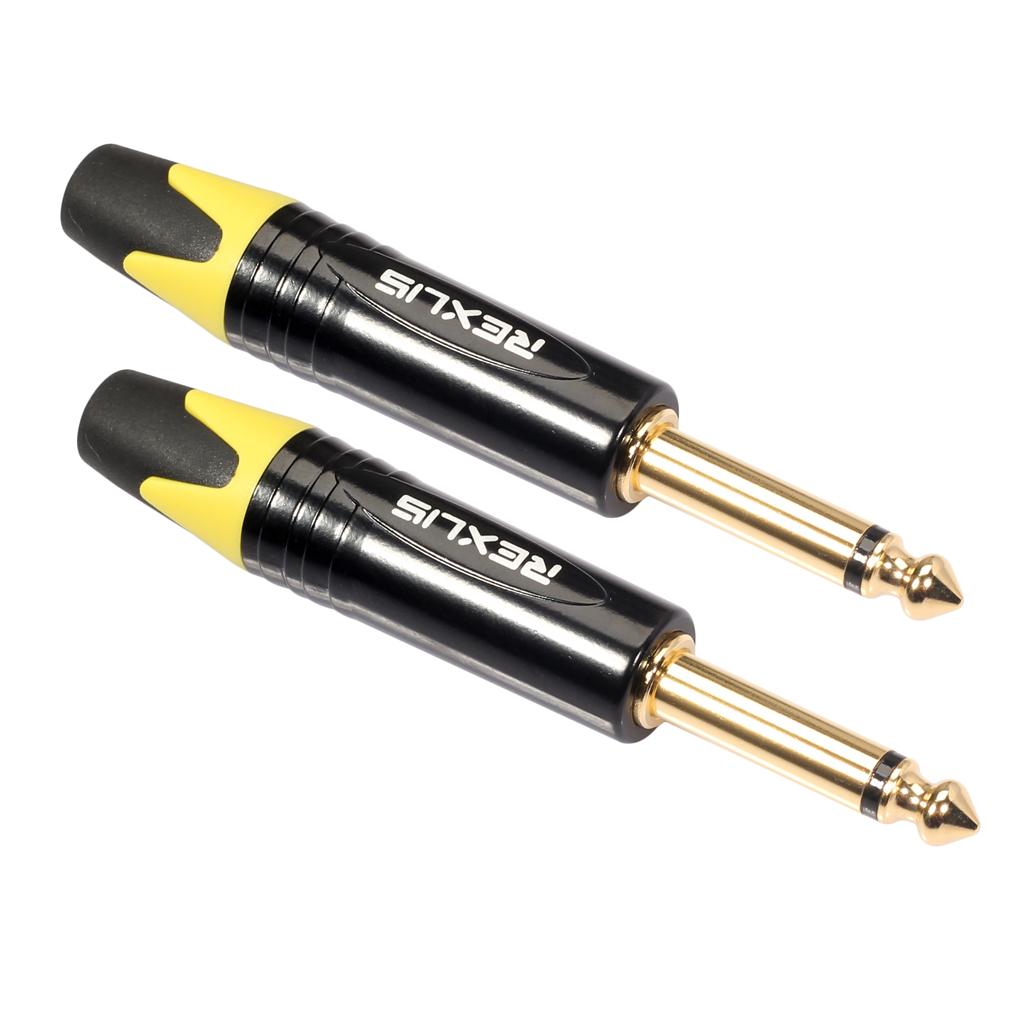 2 Pieces 6.35mm 1/4 inch Stereo Jack Plug For DIY Audio Soldering For Microphone Guitar