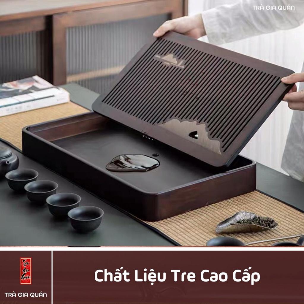 KT 61 Khay Trà Tre Cao Cấp Hình Chữ Nhật 3 Kích Thước