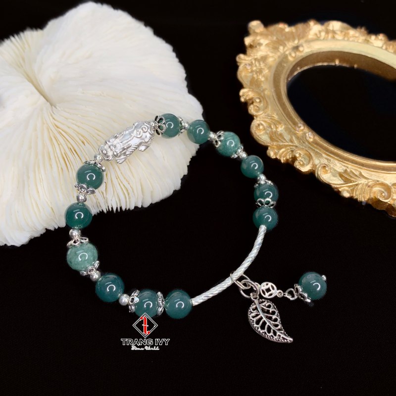 Vòng Lam Ngọc Mix Charm Tỳ Hưu Bạc