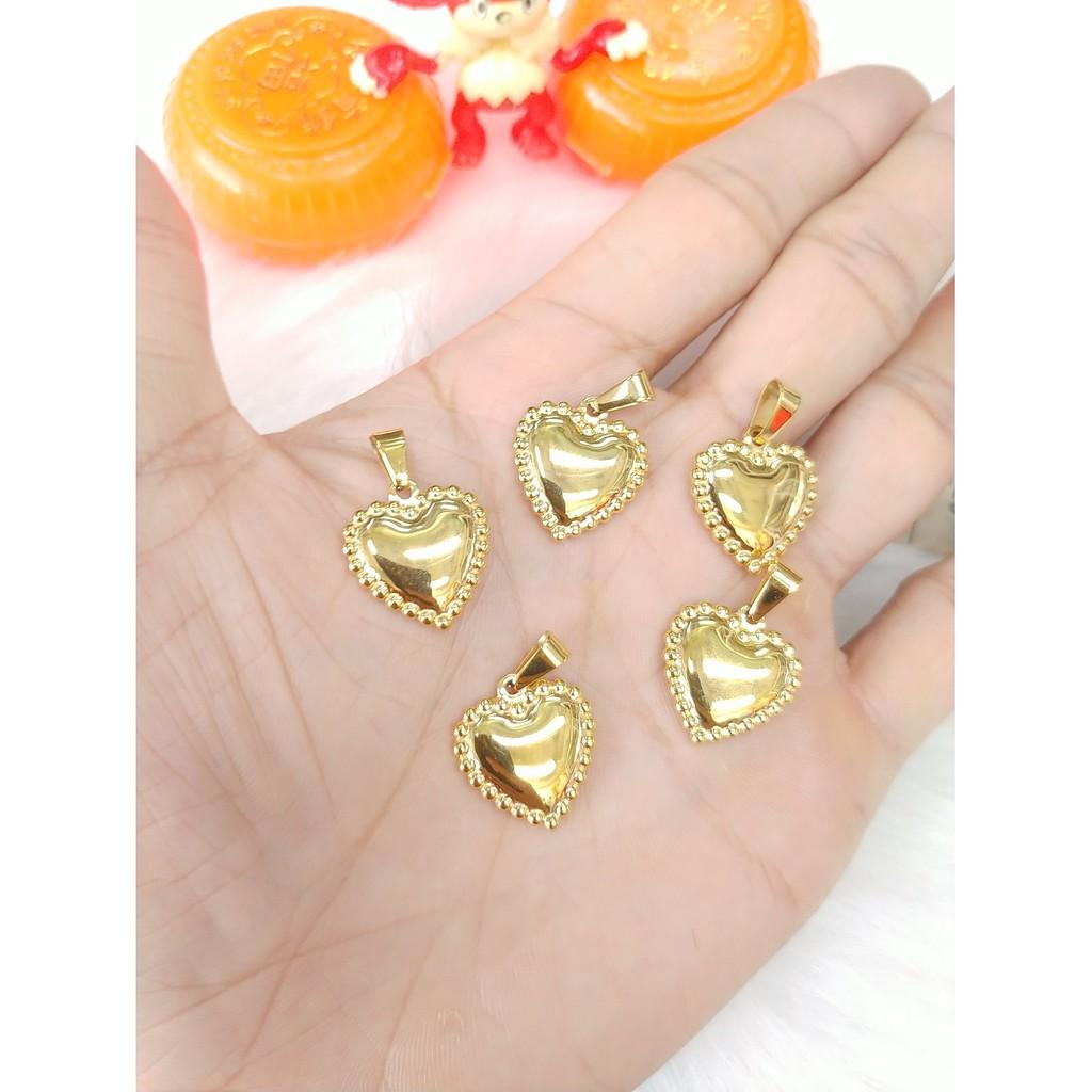 Mặt dây chuyền trái tim Cao Cấp- Dùng tắm rửa thoải mái không phai