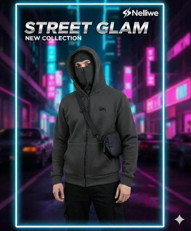 Bộ Áo Hoodie Balaclava, Hoodie zip Thiết Kế  2 mũ Độc Đáo, trùm kín đầu, Chống nắng cực tốt Fom Unisex Nam Nữ. - Áo Đen