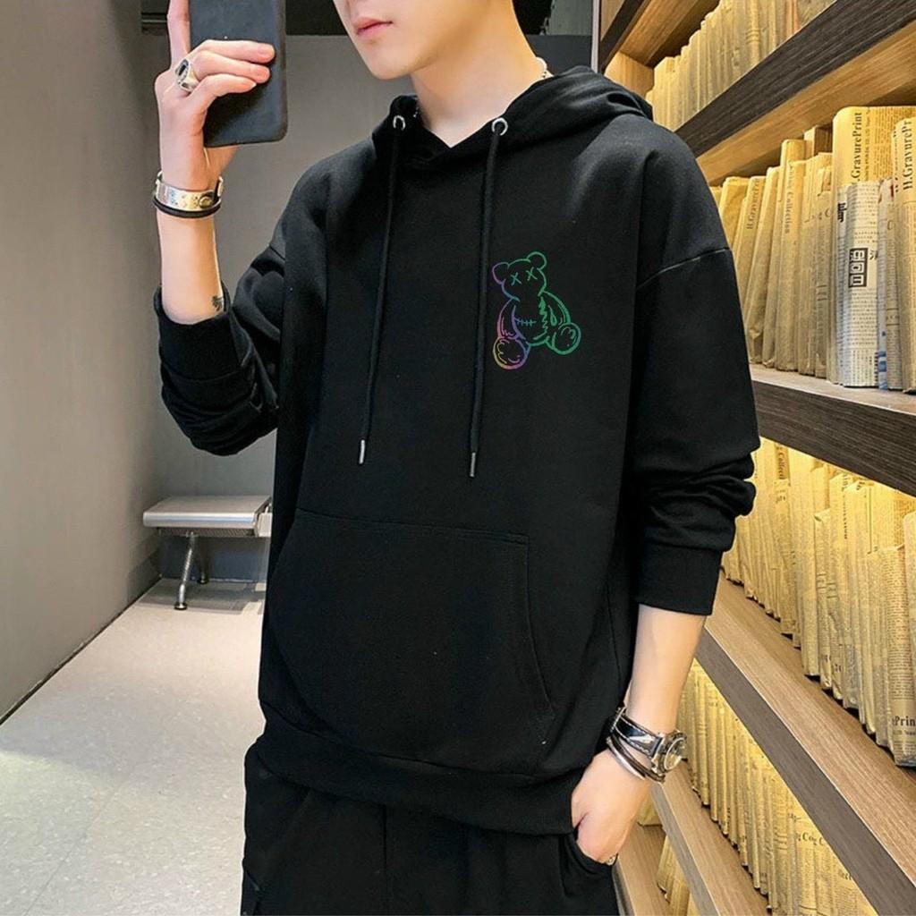 Áo Hoodie Nỉ Nam Nữ From Rộng Unisex In Dạ Quang Phát Sáng Hình Chú Gấu Cực Hot Chất Nỉ Ngoại Dày Dặn