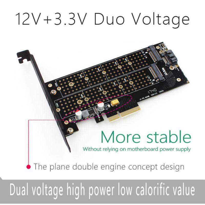 Thẻ Chuyển Đổi M.2 Nvme Ngff Sang Pcie3.0 Ssd Sata3 Kèm Quạt Tản Nhiệt