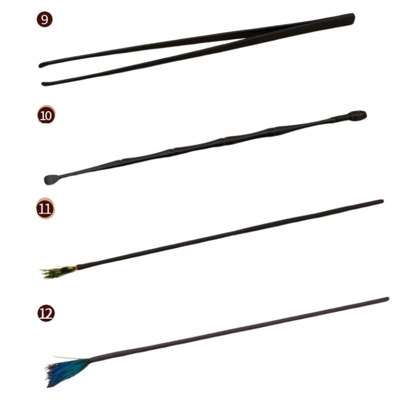Bộ lấy Ráy Tai,Dụng Cụ Lấy Ráy Tai Massa Tai 20 Món Hộp Gỗ Mun,Tích Hợp Lấy Ráy Tai Có Đèn Cao Cấp
