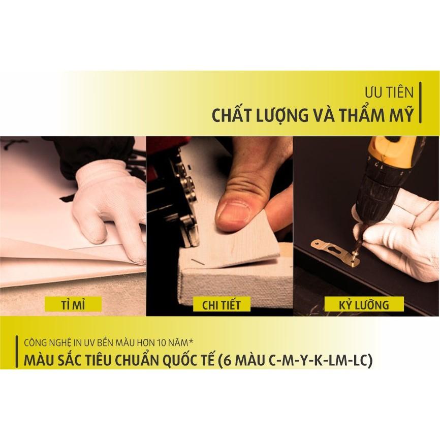 Tranh canvas Mẫu Đơn Hồng Trang Trí Treo Tường - Tặng kèm đinh treo đa năng