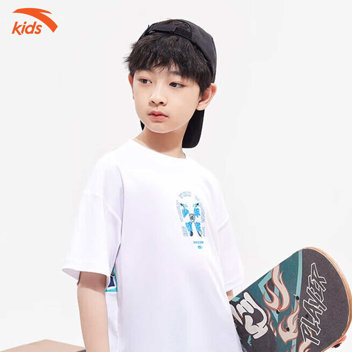 Áo phông thể thao bé trai Anta Kids vải cotton, thoáng khí W352328150