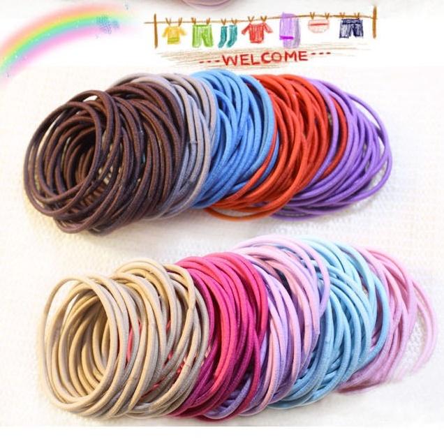 Túi 100 dây cột tóc nhiều màu sắc cho bé gái phong cách Hàn Quốc