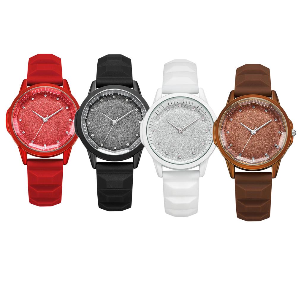 Elegant Sports Quartz Watch Fashion Casual Business Wristwatch Ladies Girls Dress Wristwatch with Rubber Band