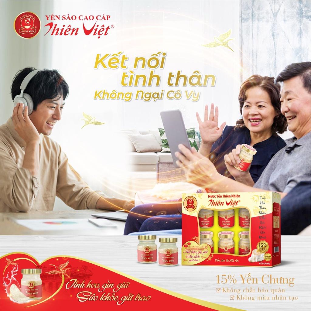 Hộp Nước Yến Sào Cao Cấp Thiên Việt 15% Tổ yến (6 hũ x 70ml)