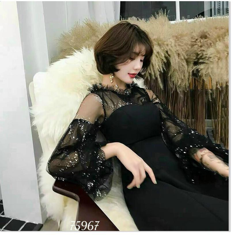 ĐẦM UMI PHỐI LƯỚI KIM TUYẾN HỌA TIẾT SANG TRỌNG,CHẤT LIỆU VÃI UMI THOÁNG MÁT