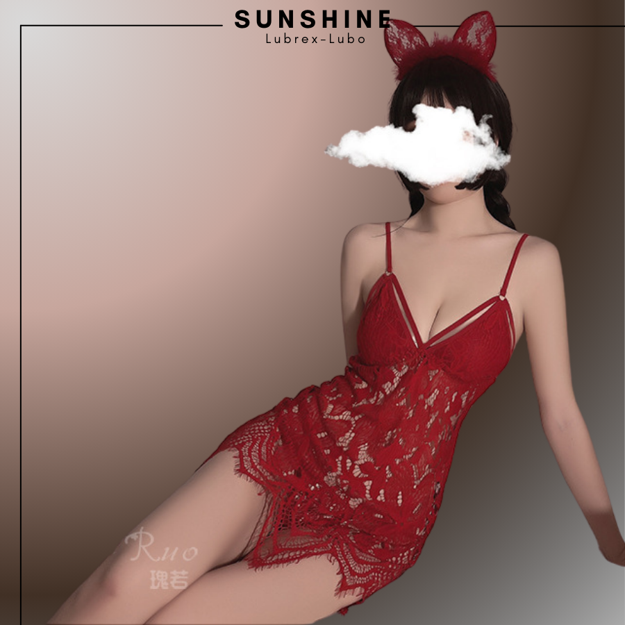 Váy ngủ sexy 2 dây gợi cảm xuyên thấu quyến rũ nhiều màu đen đỏ trắng - SUNSHINE DUOICA1235