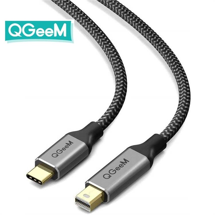 Cáp chuyển đổi QGeeM USB Type C 3.1 sang Mini DisplayPort 4K 60HZ HDTV dài 1.2m cho Macbook, Sansung S8-Hàng Chính Hãng