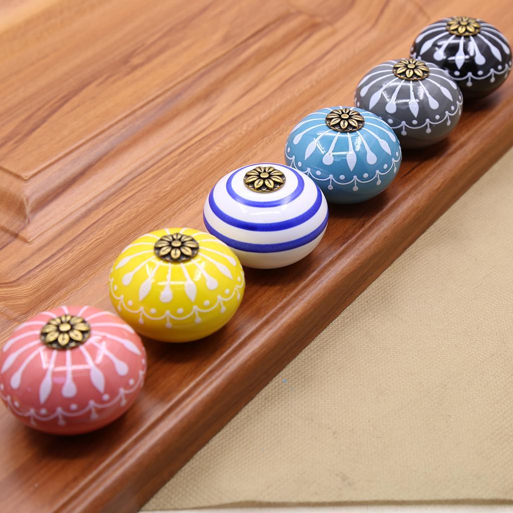 2xCeramic Cabinet Knobs Drawer Furniture Hardware Door Pull Handle Black