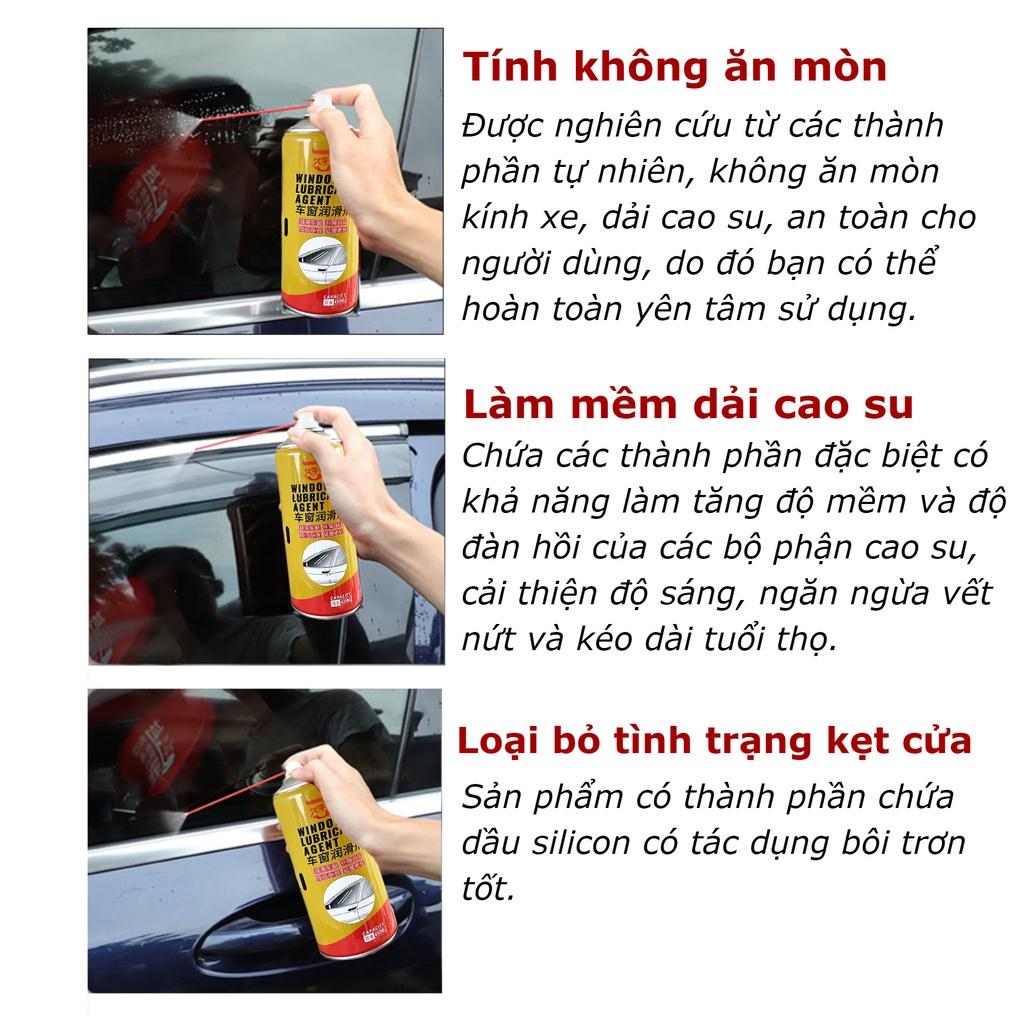 ️FLASH SALE️ xịt chống Kẹt kính lão hoá cao su bảo dưỡng làm mới bôi trơn gioăng kính, bôi trơn cửa nóc ô tô chuyên dụ