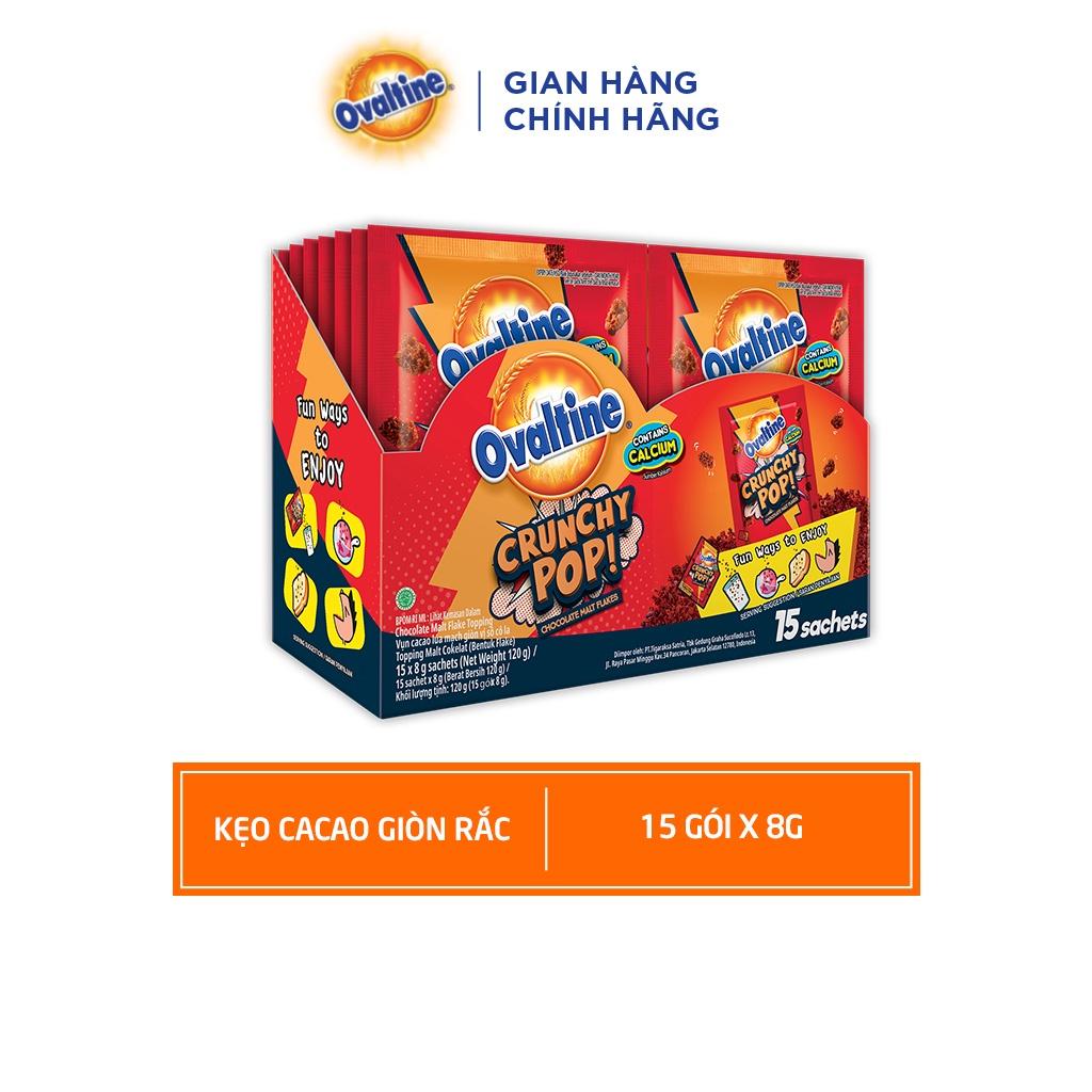 Kẹo Cacao Giòn Rắc Ovaltine Crunchy Pop - Hộp 15 gói x 8g