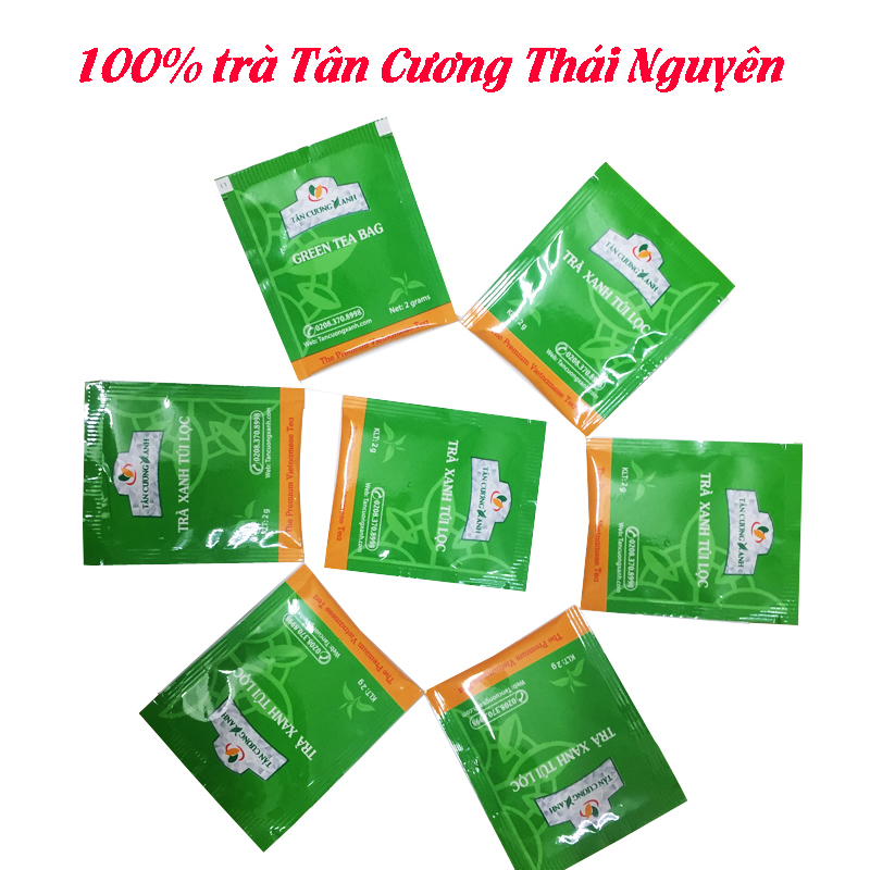 Trà Xanh Túi Lọc Tân Cương Xanh - Trà túi lọc thượng hạng, dùng pha chế, tiện lợi dùng văn phòng, đi công tác