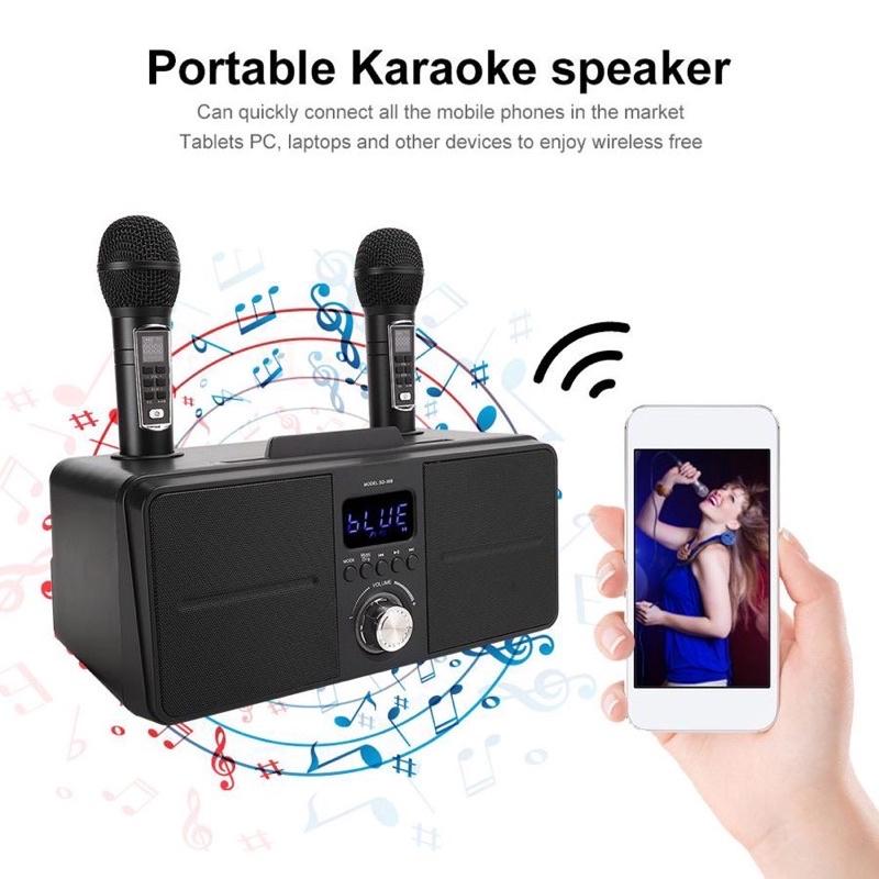 Loa bluetooth Karaoke SDRD SD309 chất lượng , 2 micro UHF, nghe nhạc và karaoke chất lượng Bảo Hành 12 tháng