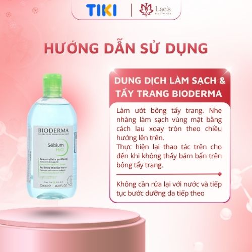 Dung dịch làm sạch và tẩy trang công nghệ Micellar cho da hỗn hợp, da dầu, và da mụn Bioderma Sebium H2O - 500ml