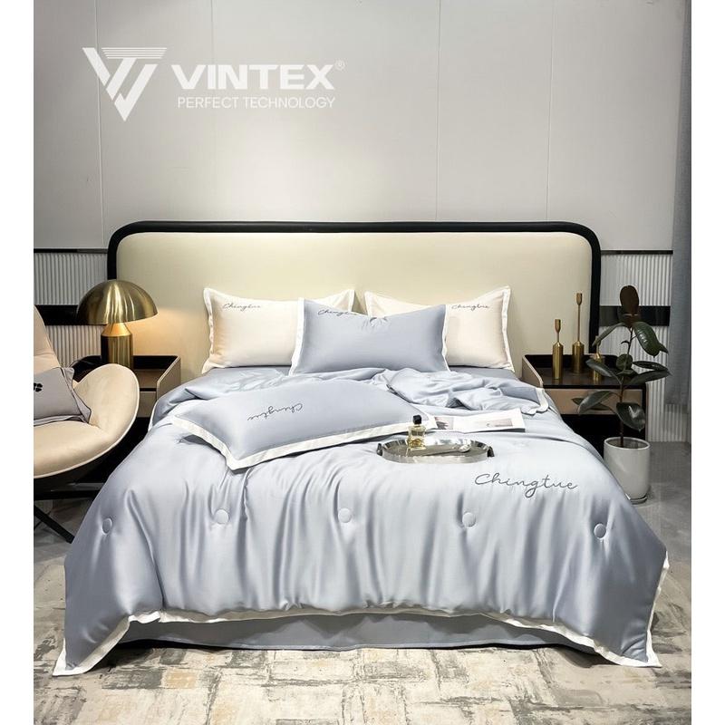 Bộ Chăn Ra Giường 5 Món ChingTue VINTEX, Chăn Ga Grap Gối Đệm Nệm Trải Phủ Giường Trần Bông Cao Cấp Full