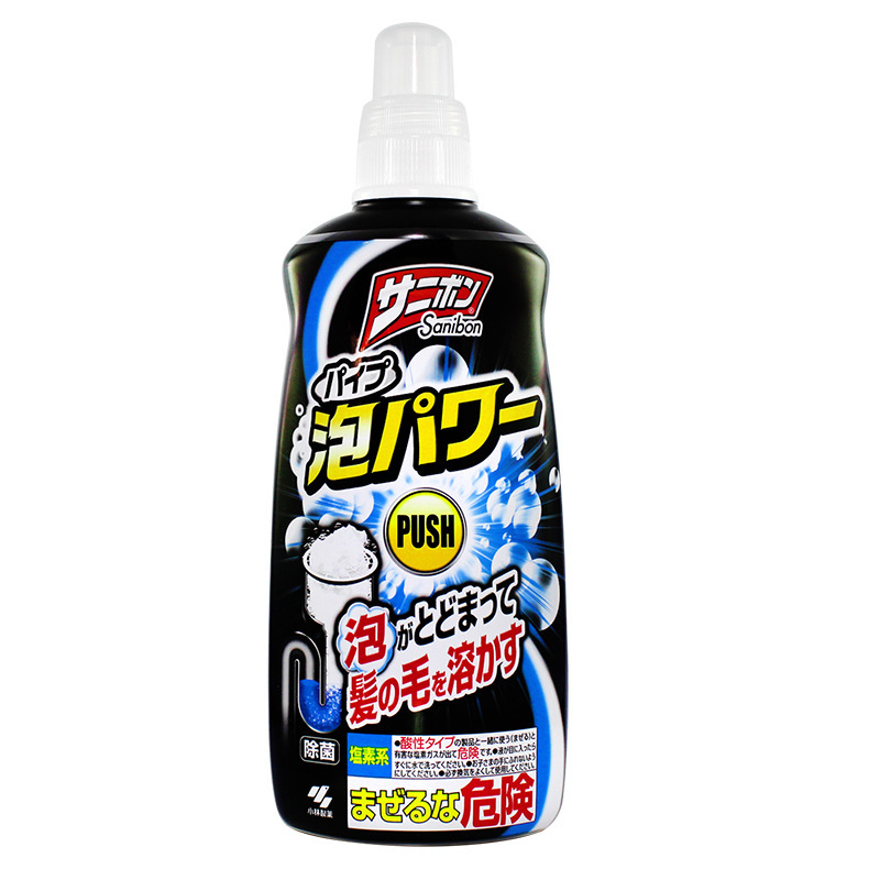 Nước thông cống Kobayashi Sanibon Nhật bản 400ml – bọt hoạt tính, tan tóc &amp; dầu mỡ