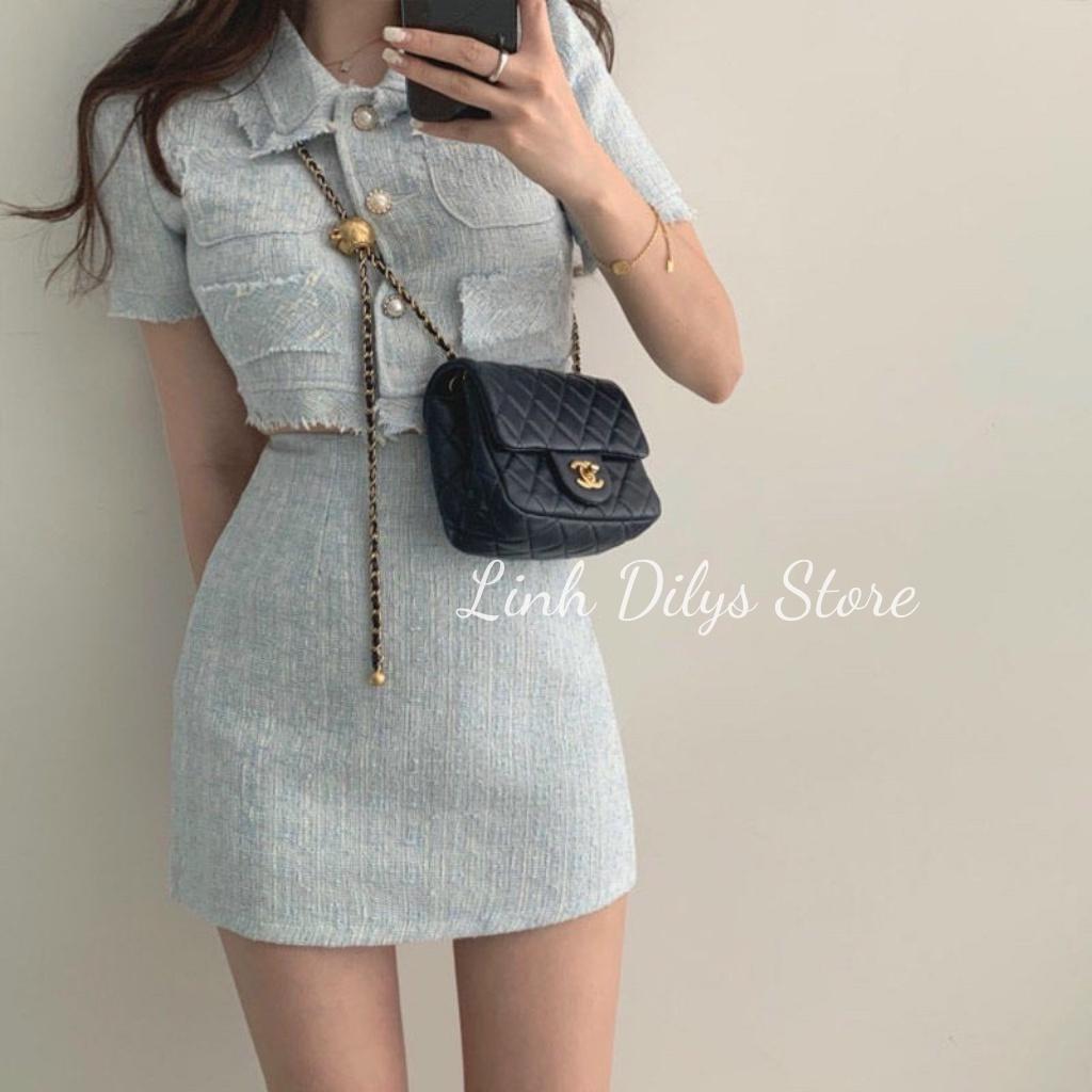 Sét Áo Khoác Croptop Mix Chân Váy Body Linh Dilys Store