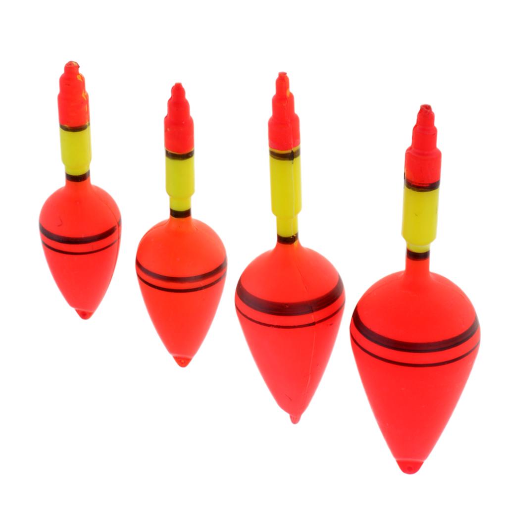 4pcs Luminous Fishing Float Light Stick Vertical Buoy Floating Tube Bobber