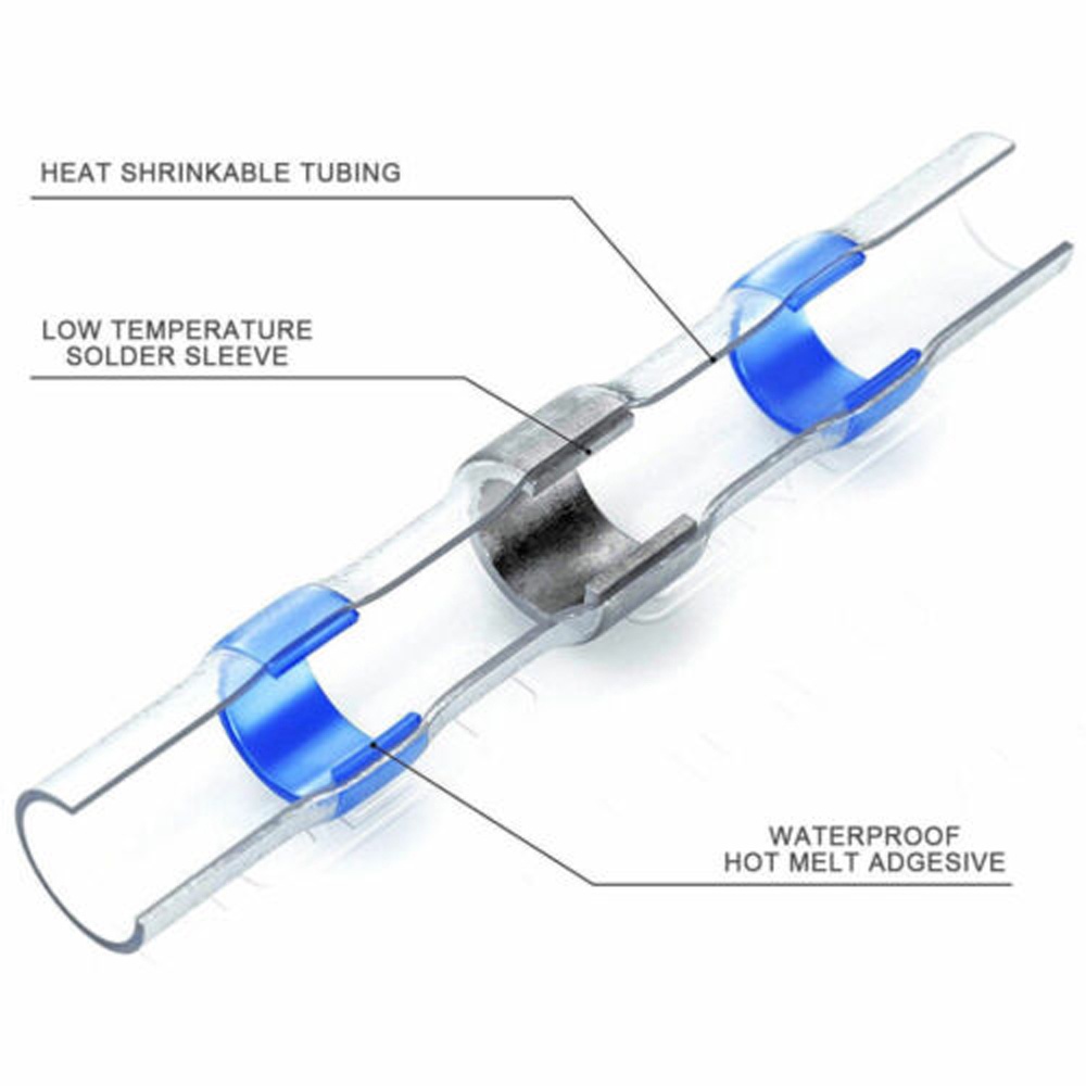 Bộ 50/100 Ống Co Nhiệt Bọc Đầu Nối Dây Điện Nhiệt Chống Thấm Nước Nhiều Màu